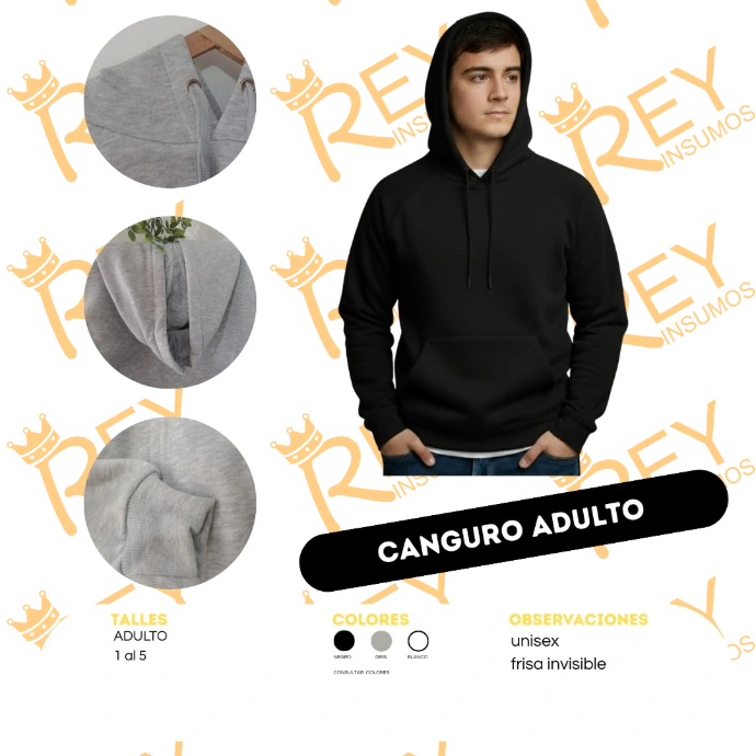 Buzo Canguro Adulto Frisa Invisible