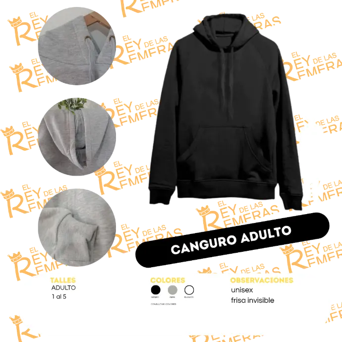 Buzo Canguro Adulto Frisa Invisible