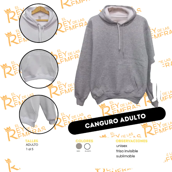 [BBDAA] Buzo Canguro Adulto Frisa Sublimable