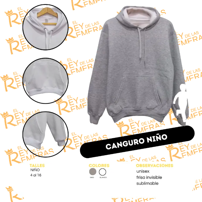 [BBGAA] Buzo Canguro Niño Frisa Sublimable