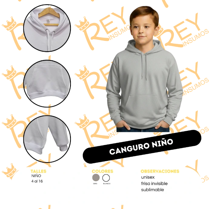 [BBGAA] Buzo Canguro Niño Frisa Sublimable