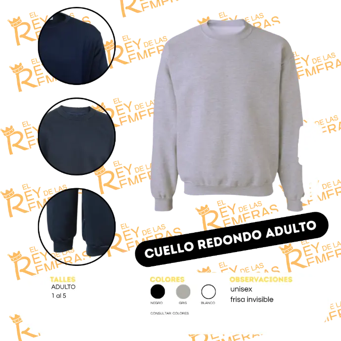 [BBCAA] Buzo Cuello Redondo Adulto Frisa Sublimable