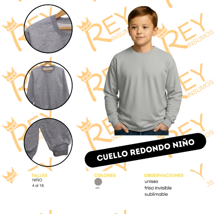 [BBHAA] Buzo Cuello Redondo Niño Frisa Sublimable