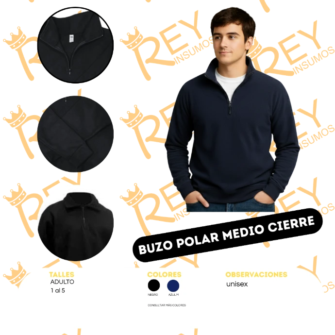 [BDBAA] Buzo Polar Medio Cierre