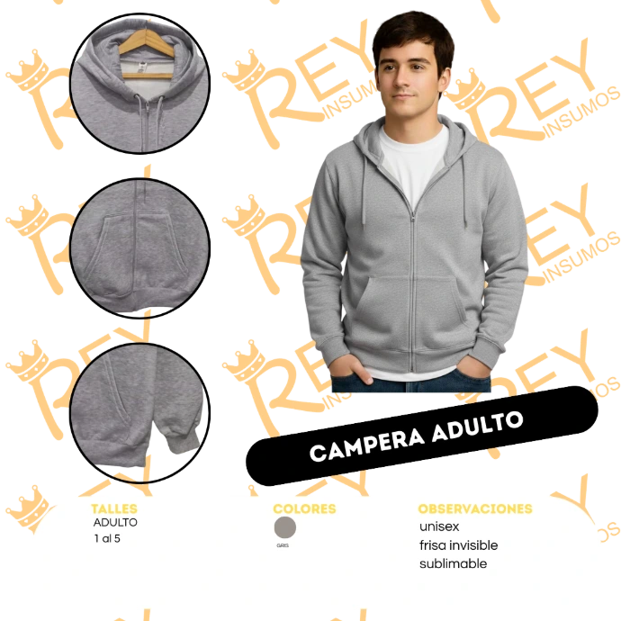 [BBAAA] Campera Adulto Frisa Sublimable