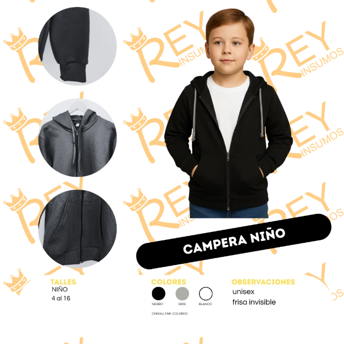 Campera Niño Frisa Invisible
