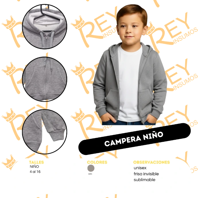 [BBEAA] Campera Niño Frisa Sublimable