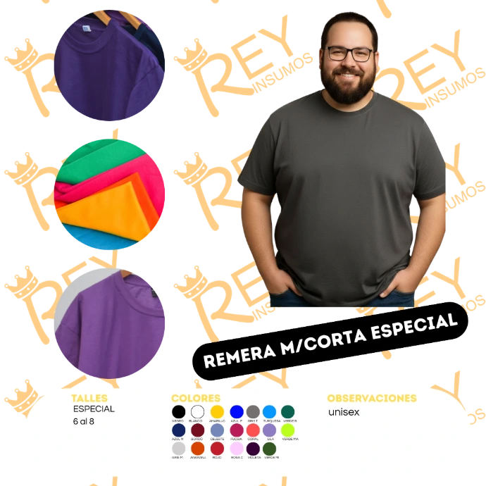 Remeras Adulto Especial Algodón Mercerizado