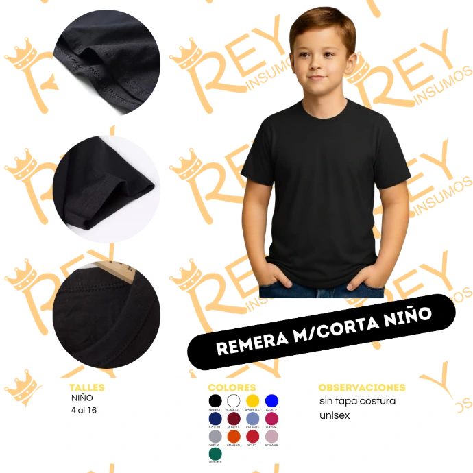 [ABCAA] Remeras Niños Algodón Peinado