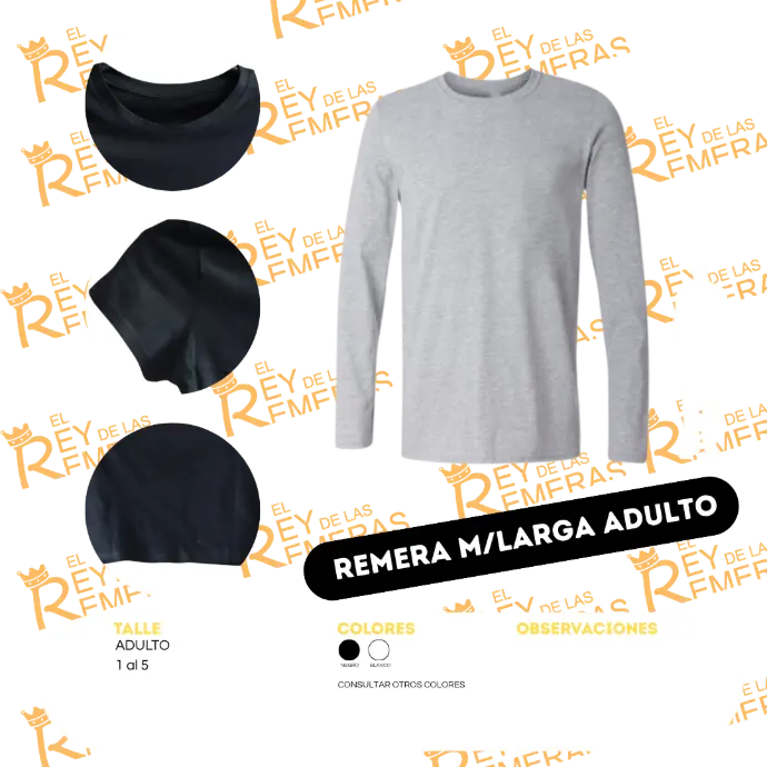 [AABAA] Remeras m/ largas adulto Algodón Mercerizado
