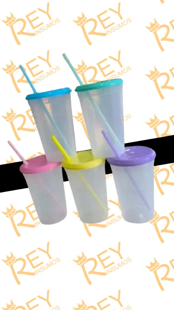 [CAAAB] Vaso Glitter Tapa Pastel (Celeste)