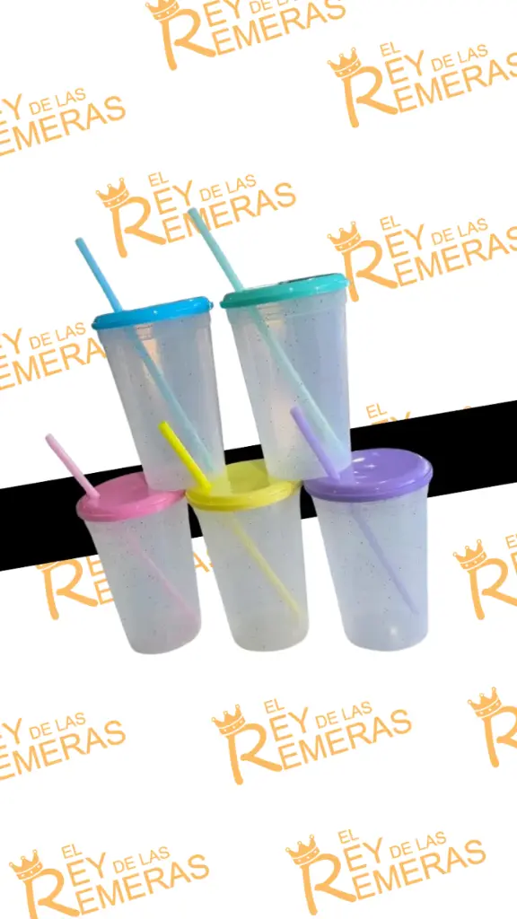 [CAAAB] Vaso Glitter Tapa Pastel (Celeste)