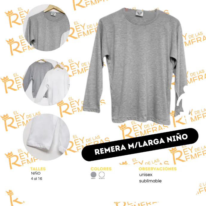 [ACBAA] Remeras m/ largas Niños Spum (4, Gris)