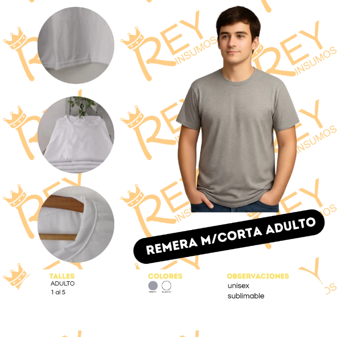[ACCAA] Remeras Adulto Spum (S (1), Gris)