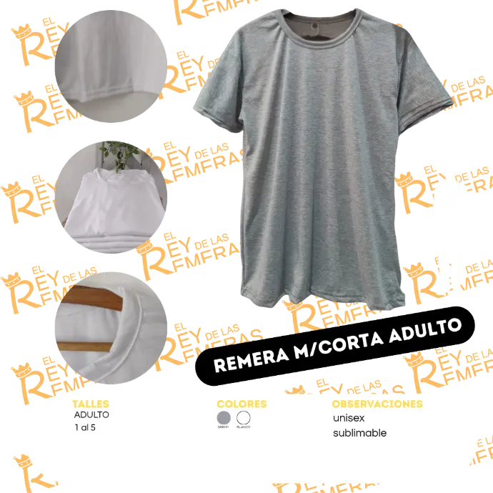 [ACCAA] Remeras Adulto Spum (S, Gris)