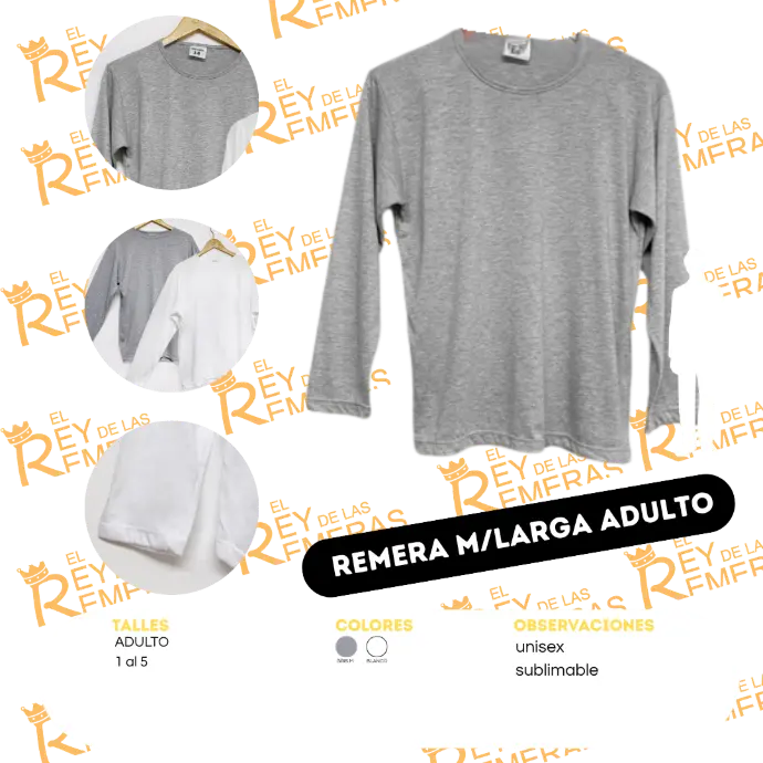 [ACDAA] Remeras m/ largas Adulto Spum (S, Gris)