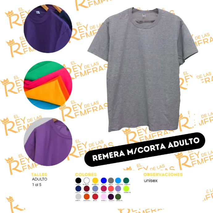 [AAAAA] Remeras Adulto Algodón Mercerizado (S, Blanco)
