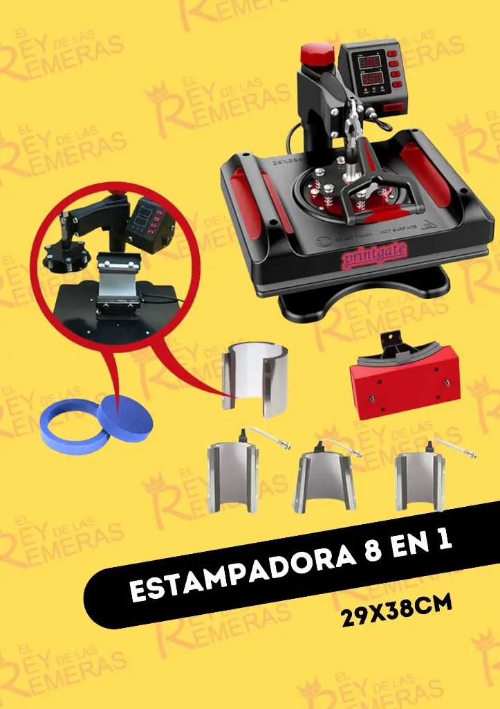 8 EN 1 Estampadora Sublimadora Multifunción (29x38cm)  