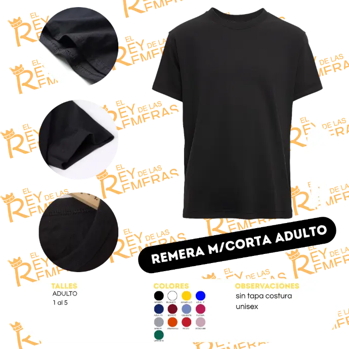 [ABDAA] Remeras Adulto Algodón Peinado (S, Blanco)