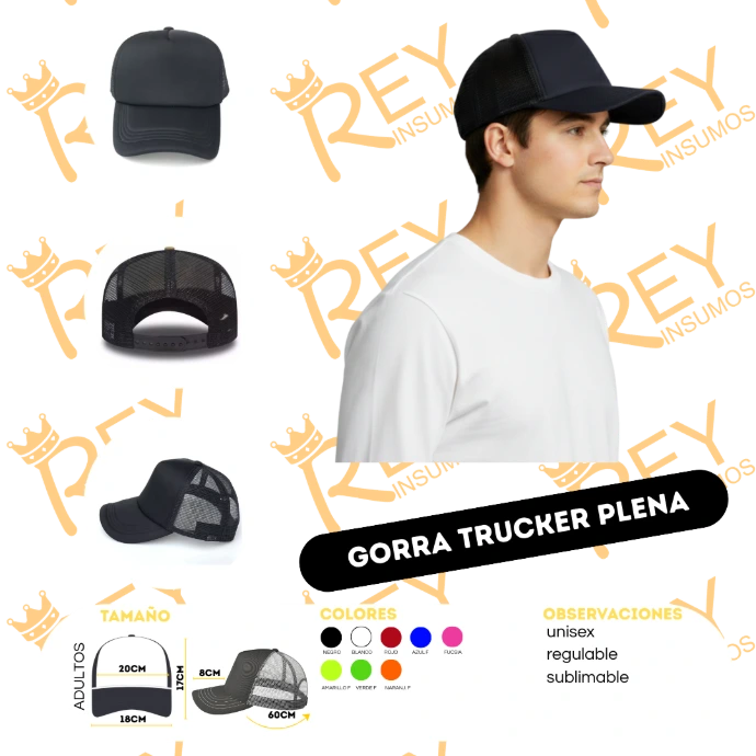 Gorras Plenas Trucker Adulto